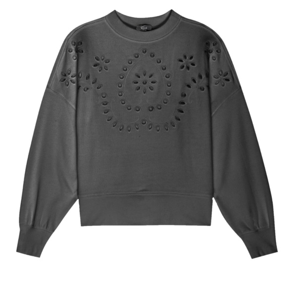NWT $148 Rails Alice Vintage Black (gray) Eyelet Embroidery Sweater - Small! - Picture 2 of 4